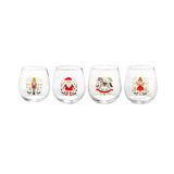 Santa & The Nutcracker Christmas Glasses | Set of 4 Festive Drinks Tumblers Glasses - Tophatter Daily Deals