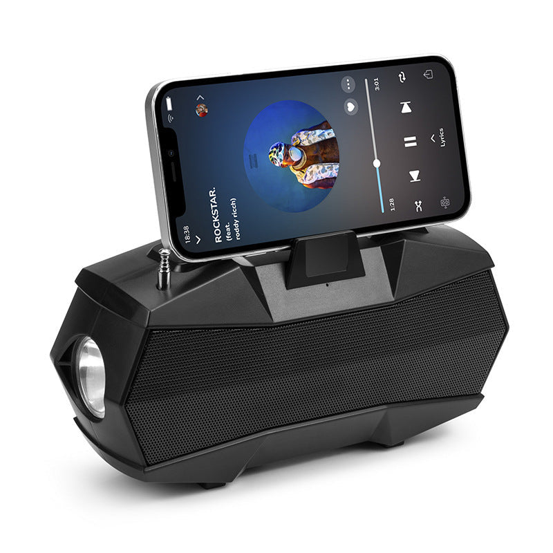 Bluetooth Speaker With Antenna Flashlight Gift Black USB 0 - Tophatter Daily Deals