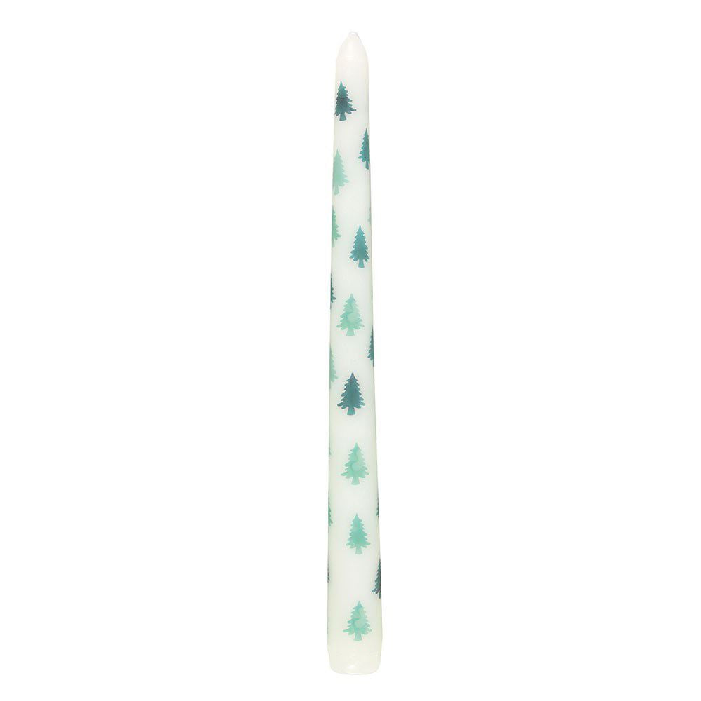 Green Fir Tree Candle Holder with Taper Candle | Festive Christmas Centrepiece Candle Holder - Tophatter Daily Deals