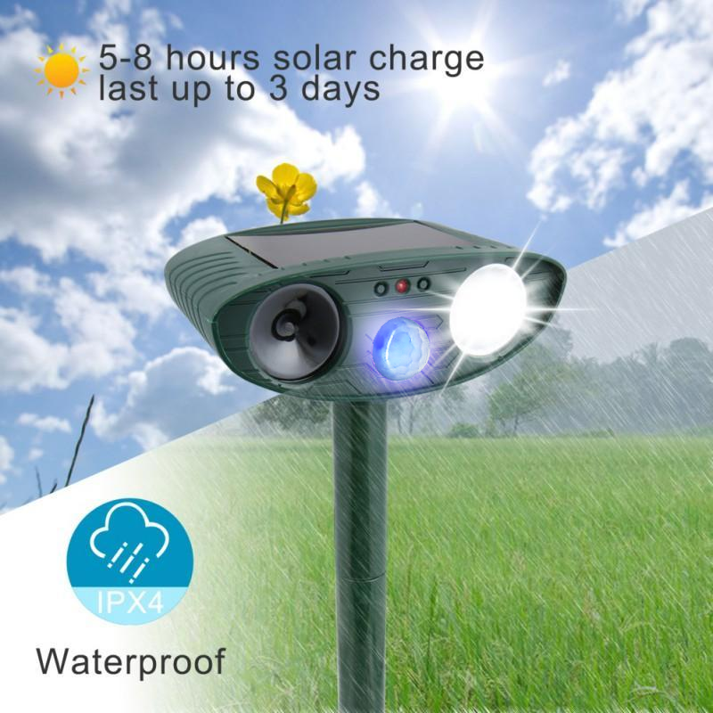Ultrasonic Deer Repeller Solar Pack Of 4 Garden Fall 2025 - Tophatter Daily Deals