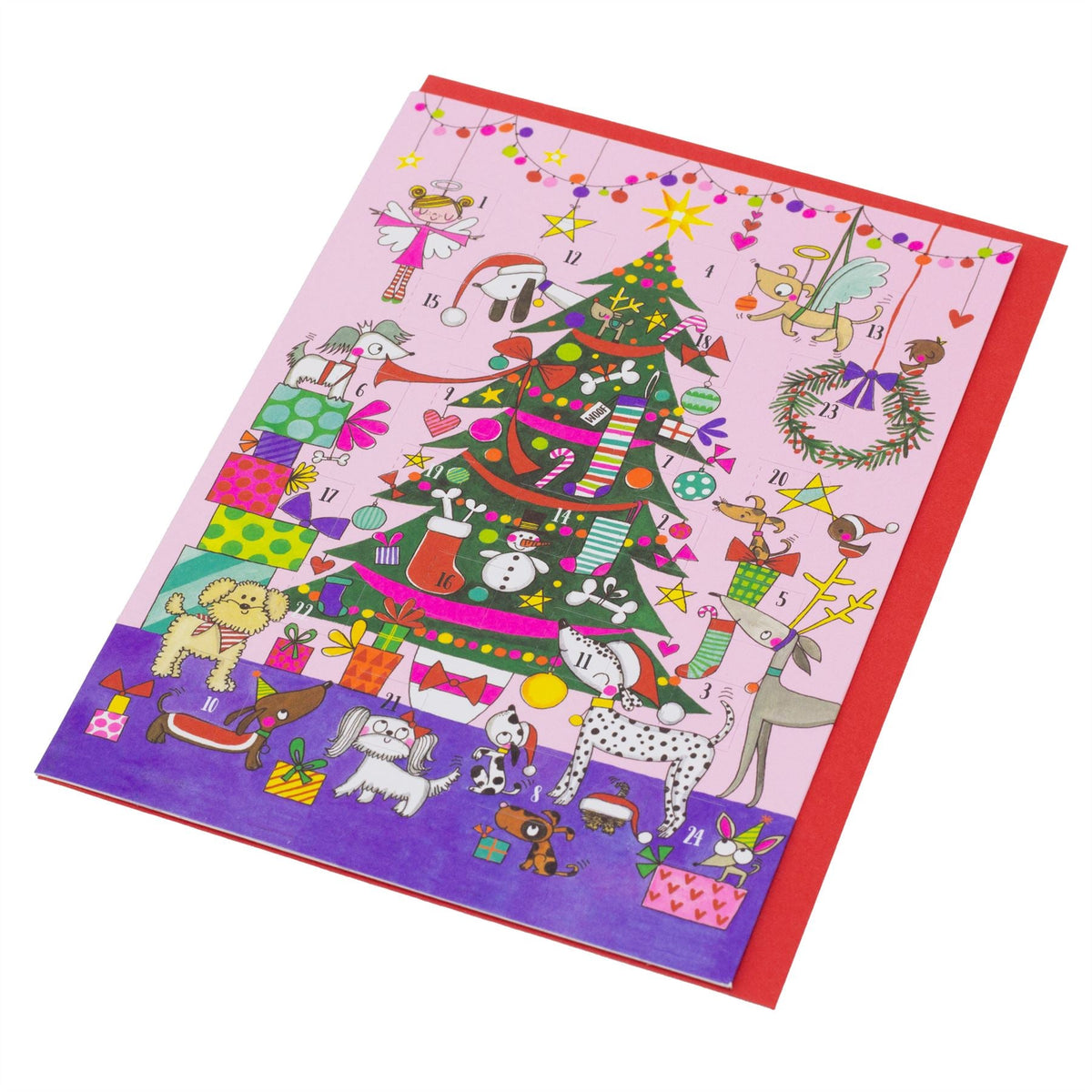 Christmas Tree & Dogs Advent Calendar Greetings Card | Christmas Advent Calendar Advent Calendar - Tophatter Daily Deals