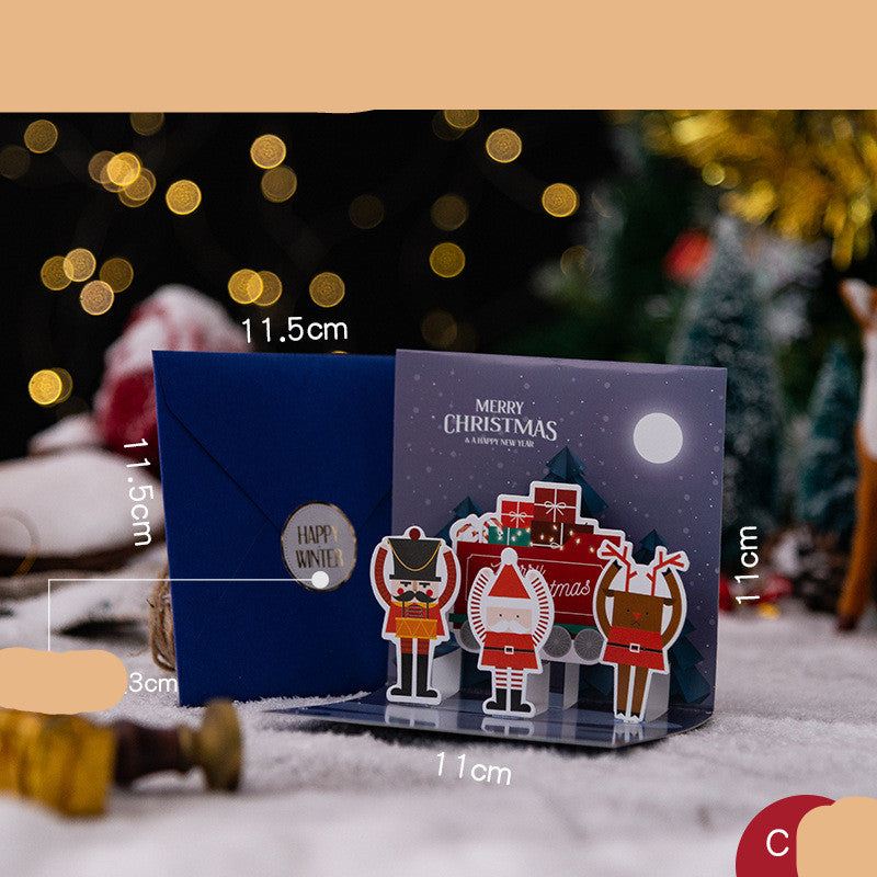 3D Three-dimensional Greeting Card Creative Christmas Eve Section CHK018 0 - Tophatter Daily Deals