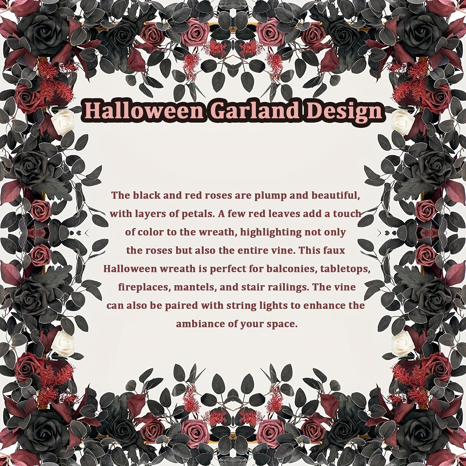 Halloween Artificial Garland Rose Vine Halloween - Tophatter Daily Deals