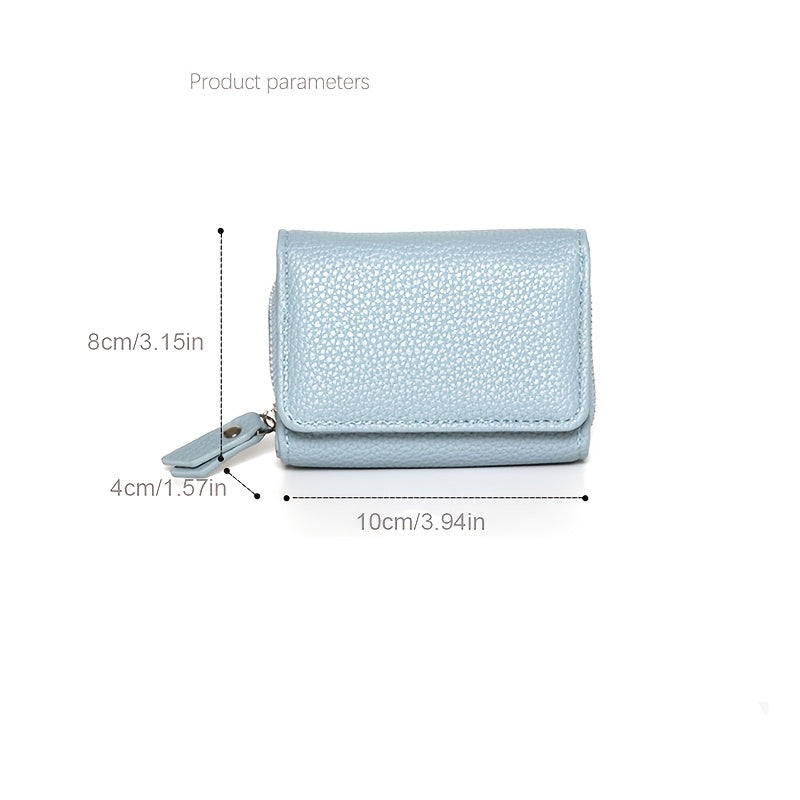 Small Pebbled Leather Trifold Wallet with Zip Coin Pocket Handbags & Wallets - Tophatter Daily Deals