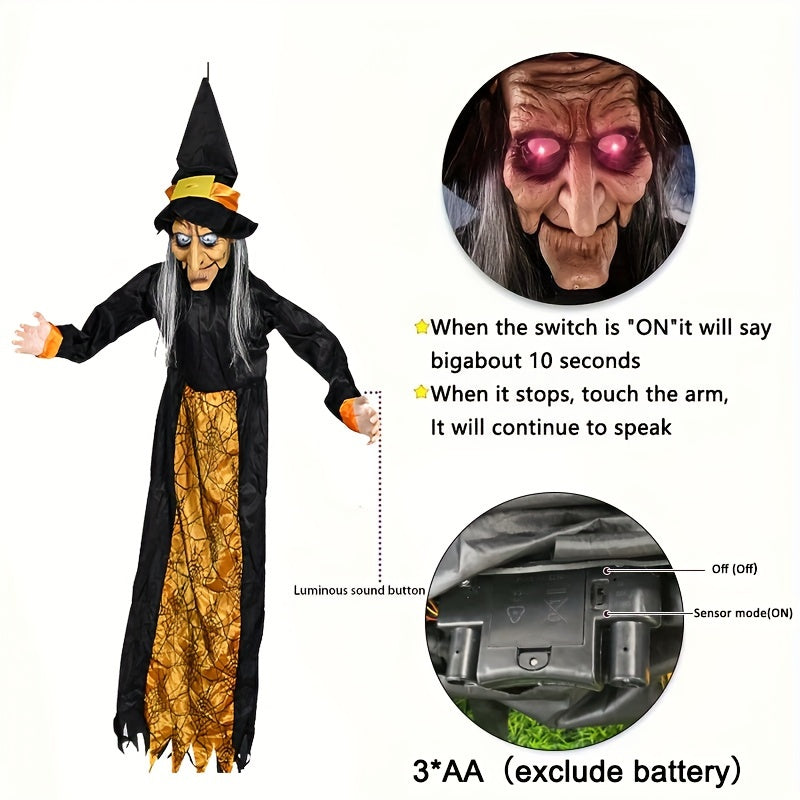 Motion-Activated Witch Sound Sensing Halloween Decoration Halloween - Tophatter Daily Deals