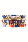 Multicolour 5pcs USA Independence Day Beaded Bracelet Set Bracelets - Tophatter Daily Deals