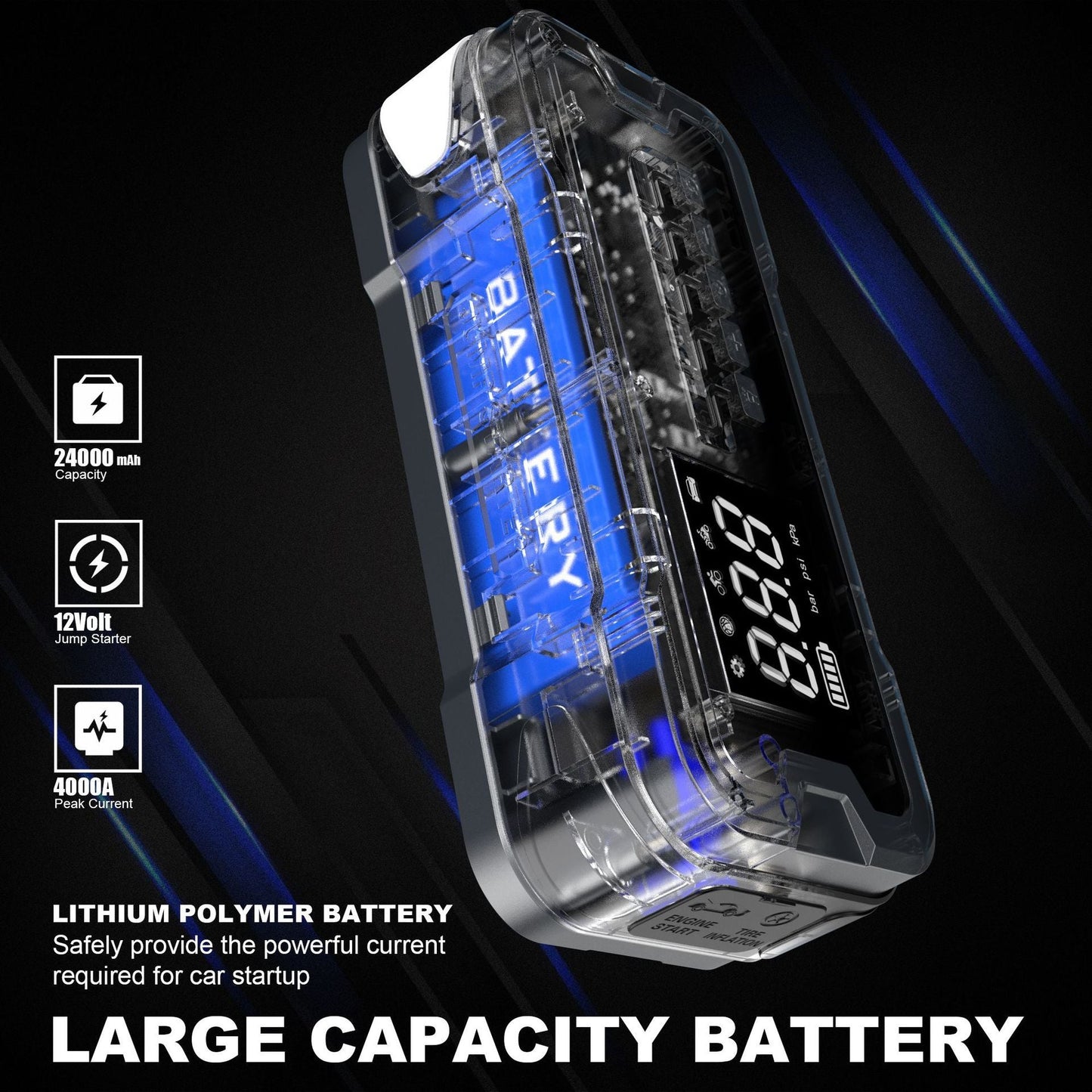 Automobile Emergency Start Power Source Car Built-in Inflatable 0 - Tophatter Daily Deals