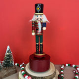 Musical Wooden Christmas Nutcracker Soldier | Nutcracker with Music Box - 24cm Ornament - Tophatter Daily Deals