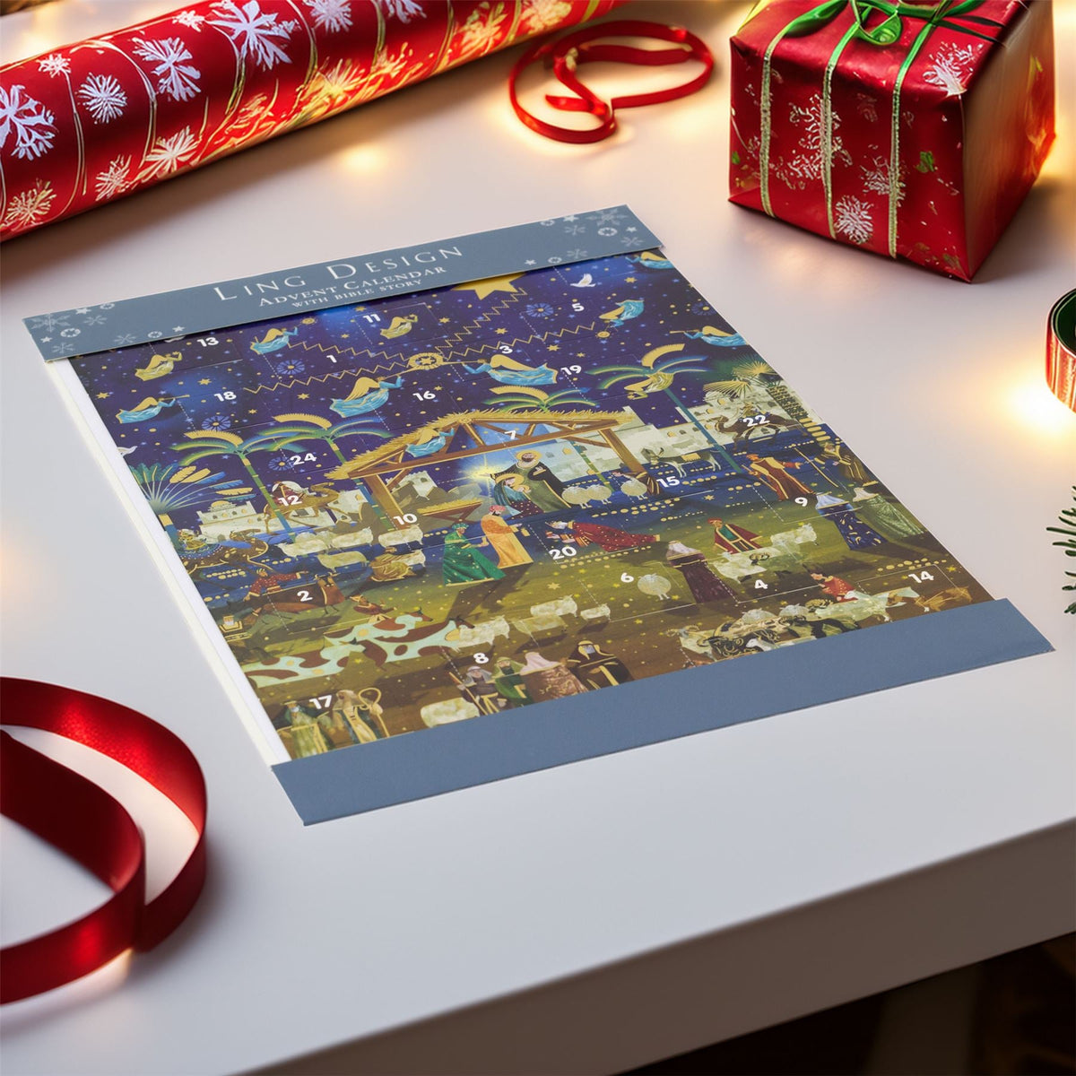 Nativity and Angels Christmas Advent Calendar | Religious Advent Calendar Advent Calendar - Tophatter Daily Deals