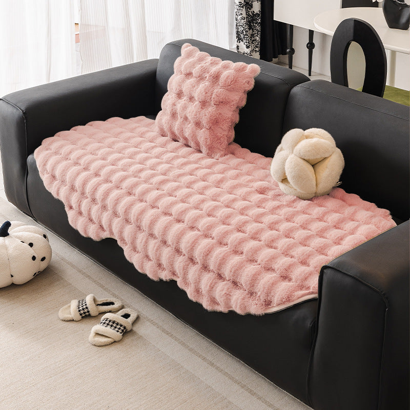 Autumn And Winter Thickening Irregular Sofa Cushion Cherry Pink 0 - Tophatter Daily Deals