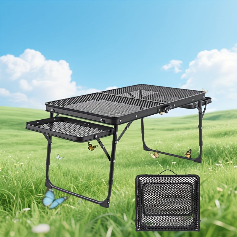 Camping Table with Extendable Wings & Mesh Top Camping & Hiking - Tophatter Daily Deals