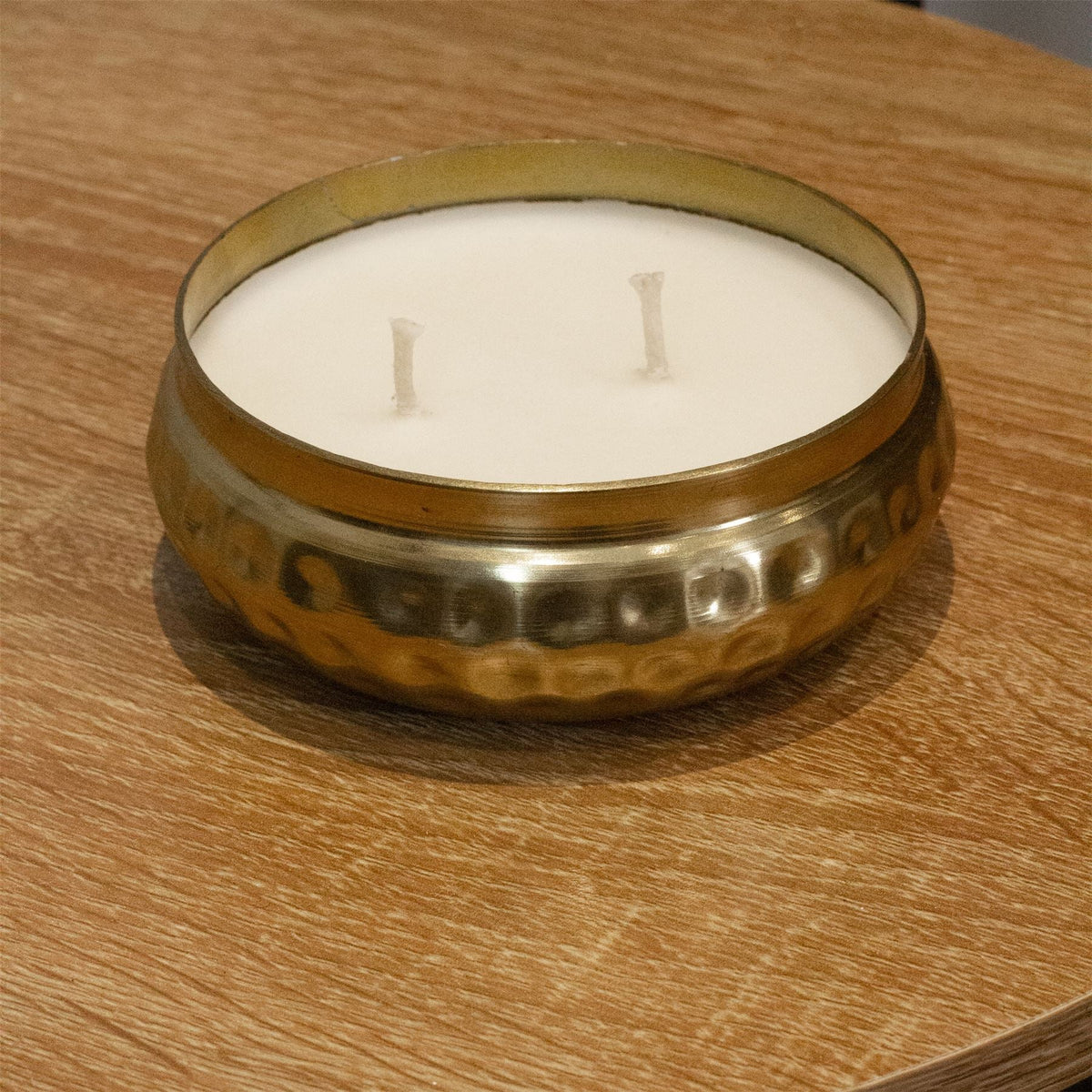 Bohemian Style Gold Metal Candle Bowl | 2 Wick Scented Candle & Holder - 10cm Scented Candle - Tophatter Daily Deals
