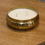 Bohemian Style Gold Metal Candle Bowl | 2 Wick Scented Candle & Holder - 10cm Scented Candle - Tophatter Daily Deals