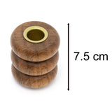 Walnut Ribbed Wooden Candlestick | Rustic Candle Holder for Taper Candles - 7cm Candlestick - Tophatter Daily Deals
