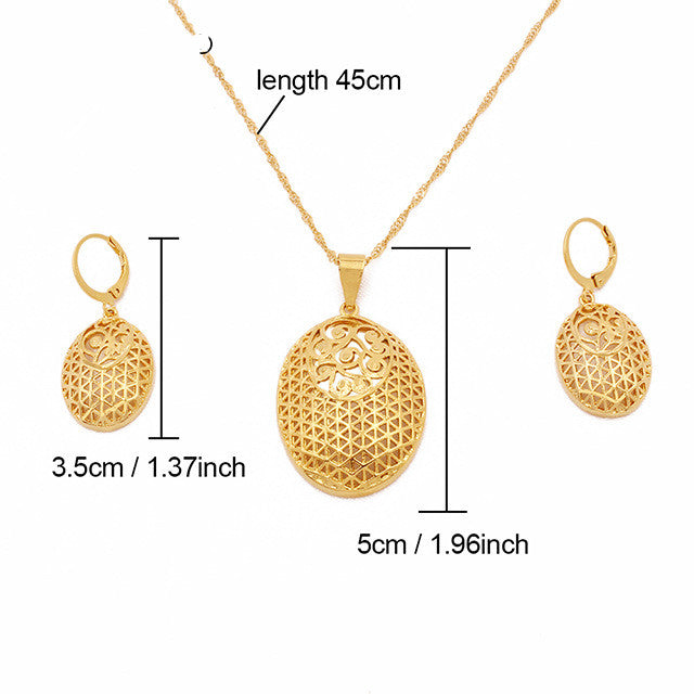 24k Gold Plated Jewelry Set African Jewelry Gold 0 - Tophatter Daily Deals