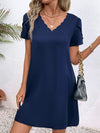 V-Neck Short Sleeve Mini Dress Casual Dresses - Tophatter Daily Deals