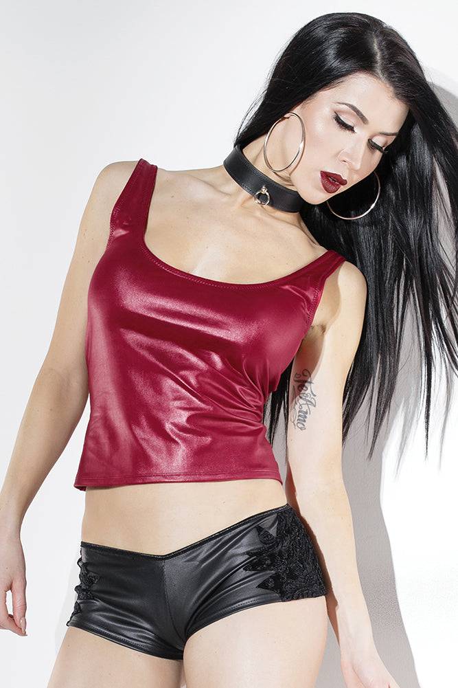 Coquette - D9385 - Crop Top - Merlot - OS Lingerie - Tophatter Daily Deals