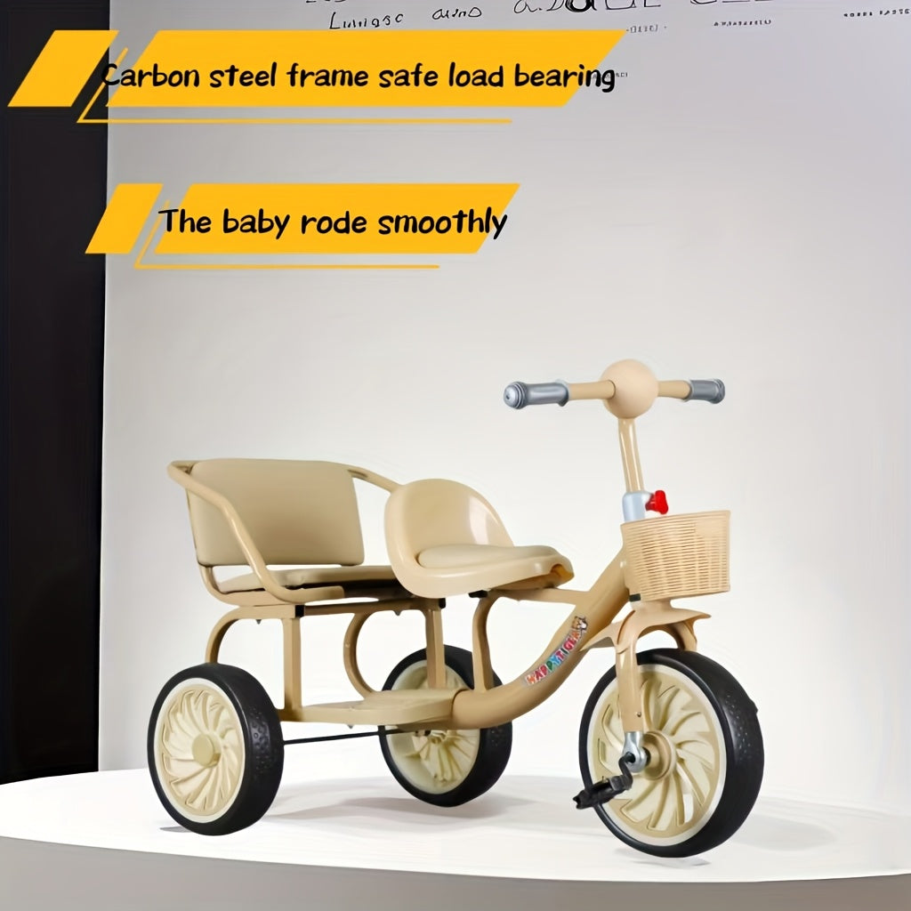 Kids Double Tricycle Pedal Push Ride-On Cart Rocking & Spring Riding Toys - Tophatter Daily Deals