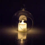 Clear Glass Bauble Tealight | Hanging Glass Ball Tea Light Holder & LED Candle LED Light - Tophatter Daily Deals