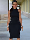 Cutout Mock Neck Sleeveless Dress Black Casual Dresses - Tophatter Daily Deals