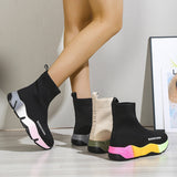 Black Sock Boots For Women Platform Shoes 4 - Tophatter Daily Deals