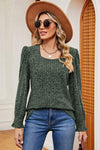 Square Neck Flounce Sleeve T-Shirt Green Women's T-Shirts - Tophatter Daily Deals