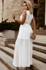 Slit Lace Detail V-Neck Dress Casual Dresses - Tophatter Daily Deals