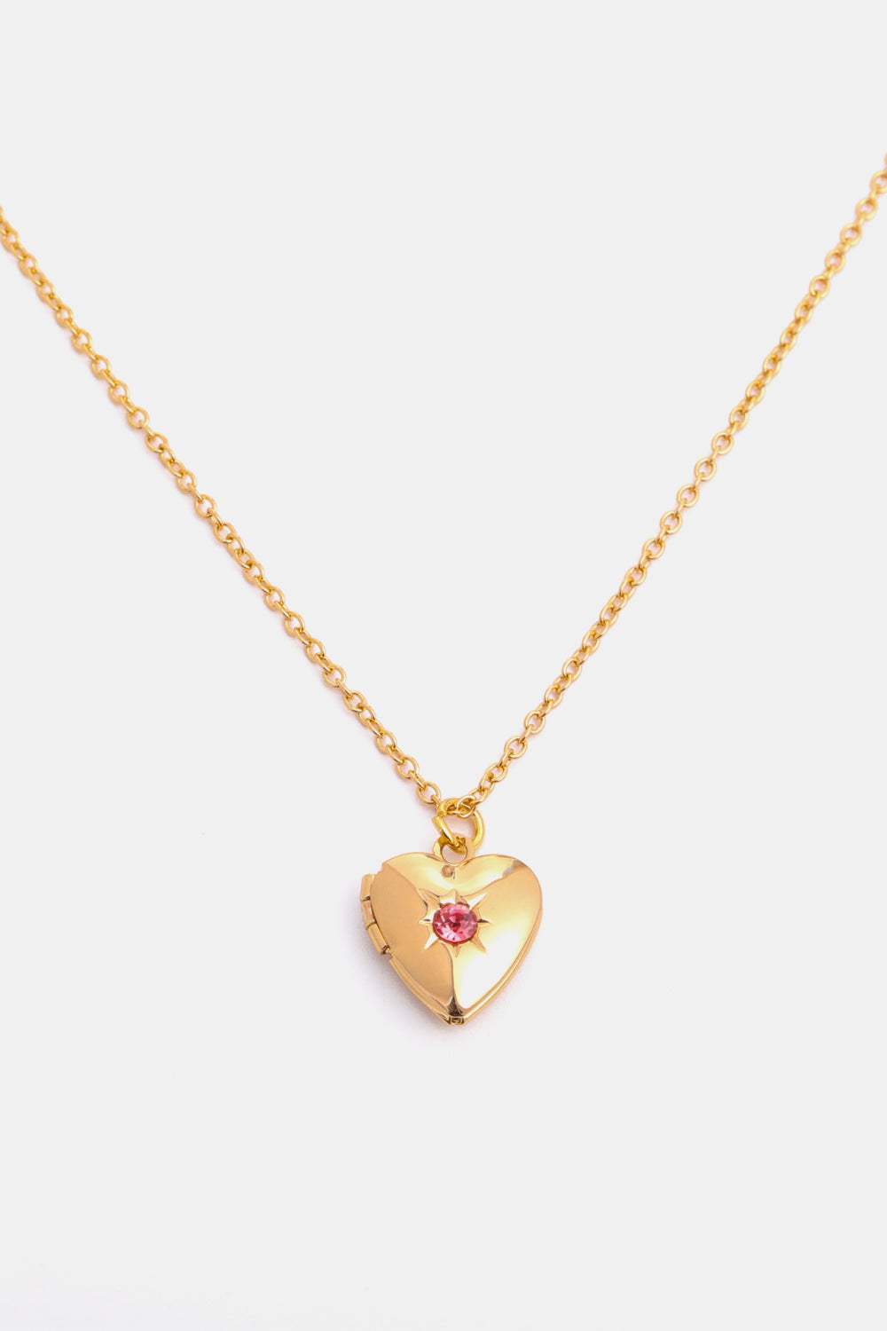 Zircon Heart Shape 14K Gold-Plated Pendant Necklace July One Size Necklaces - Tophatter Daily Deals