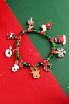 Fiery Red Christmas Pattern Pendant Beaded Bracelet Bracelets - Tophatter Daily Deals