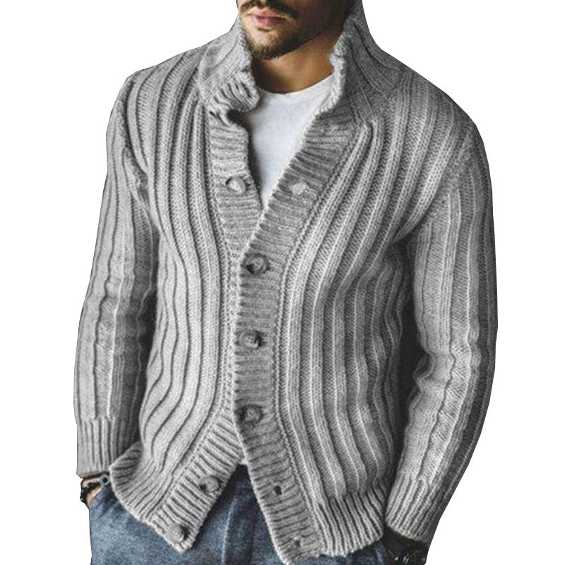 Warm Classic Men's Cardigan - Shawl Collar, Wool Blend 3D Changing Face Moving Picture Frame - Tophatter Daily Deals
