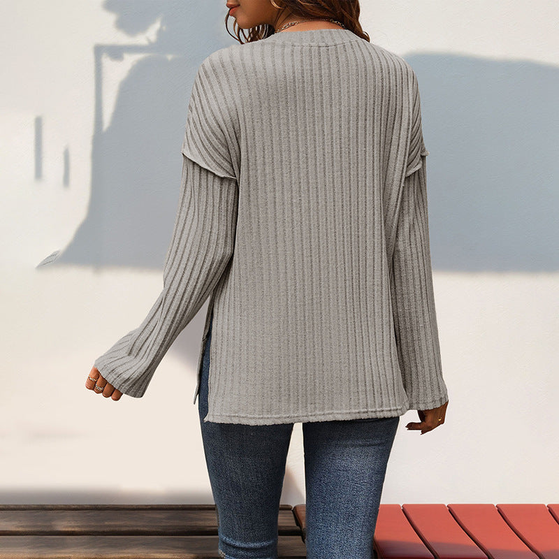 Soft Relaxed Women's Henley Top - Ribbed Polyester, Casual 3D Changing Face Moving Picture Frame - Tophatter Daily Deals