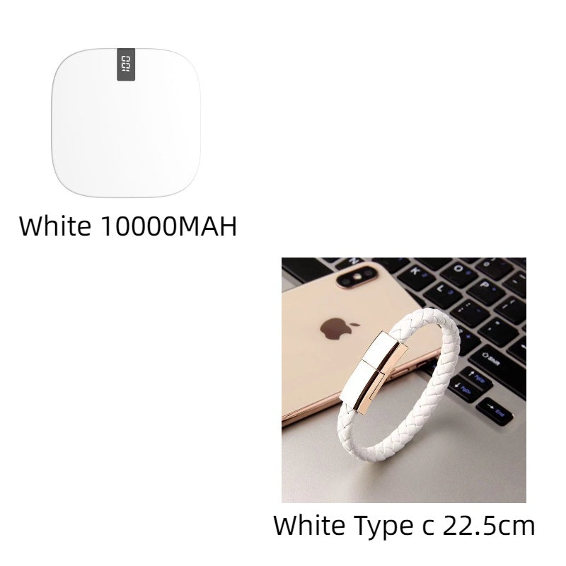 10000 mAh Mini Power Bank Fast Input Digital Display Powerbank White Suit R 10000MAH 0 - Tophatter Daily Deals