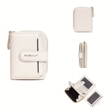 Compact Zip Bifold Wallet with Snap Card Flap and ID Windows Ivory Handbags & Wallets - Tophatter Daily Deals