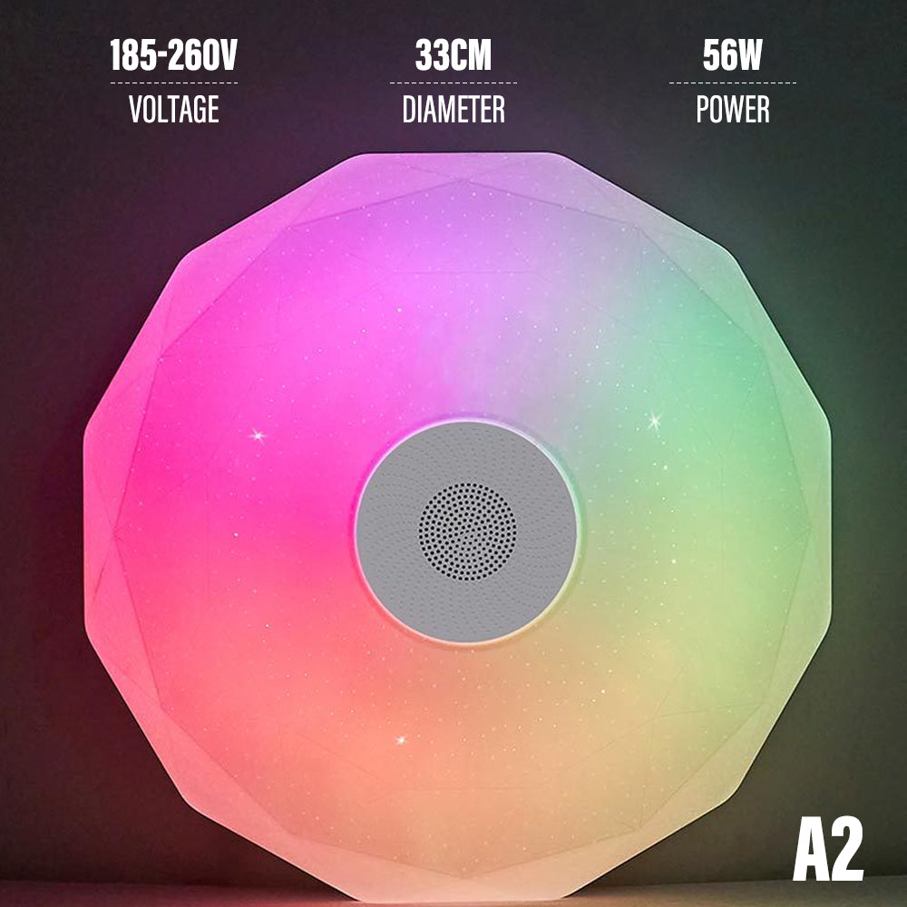 Bluetooth Ceiling Lamp Intelligent RGB Colorful Music B 0 - Tophatter Daily Deals