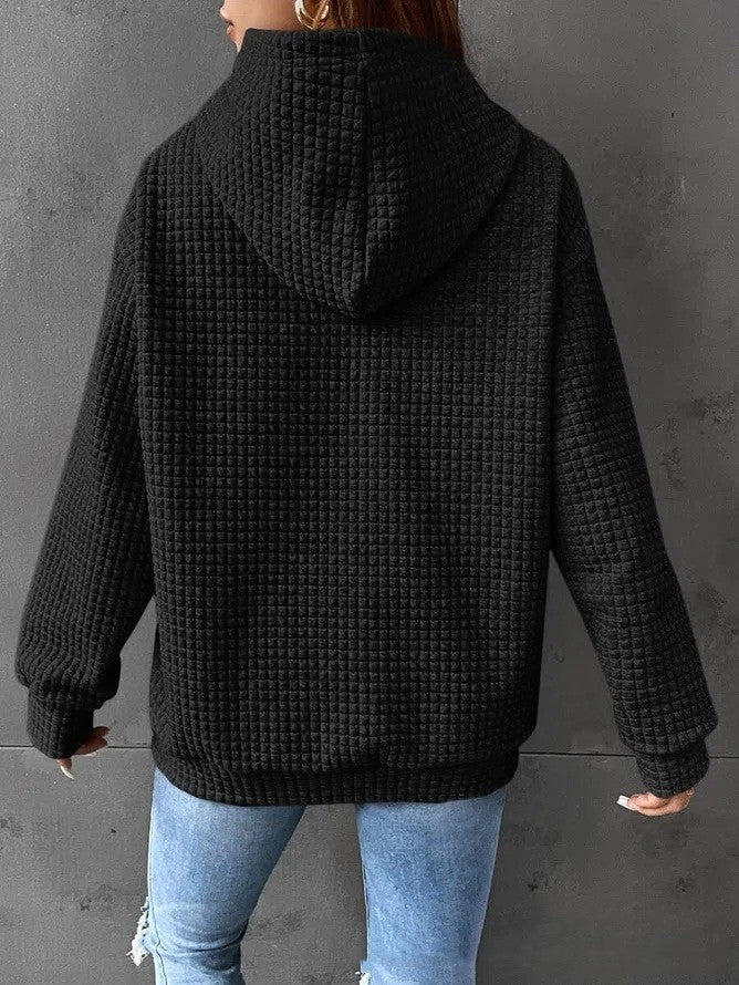 Soft Cozy Women’s Hoodie Sweater - Waffle Knit Layering 3D Changing Face Moving Picture Frame - Tophatter Daily Deals