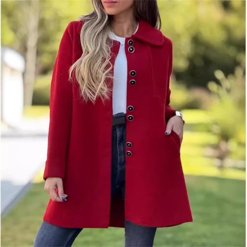 Warm Women Wool Coat - A Line, Polar Fleece, For Winter 3D Changing Face Moving Picture Frame - Tophatter Daily Deals