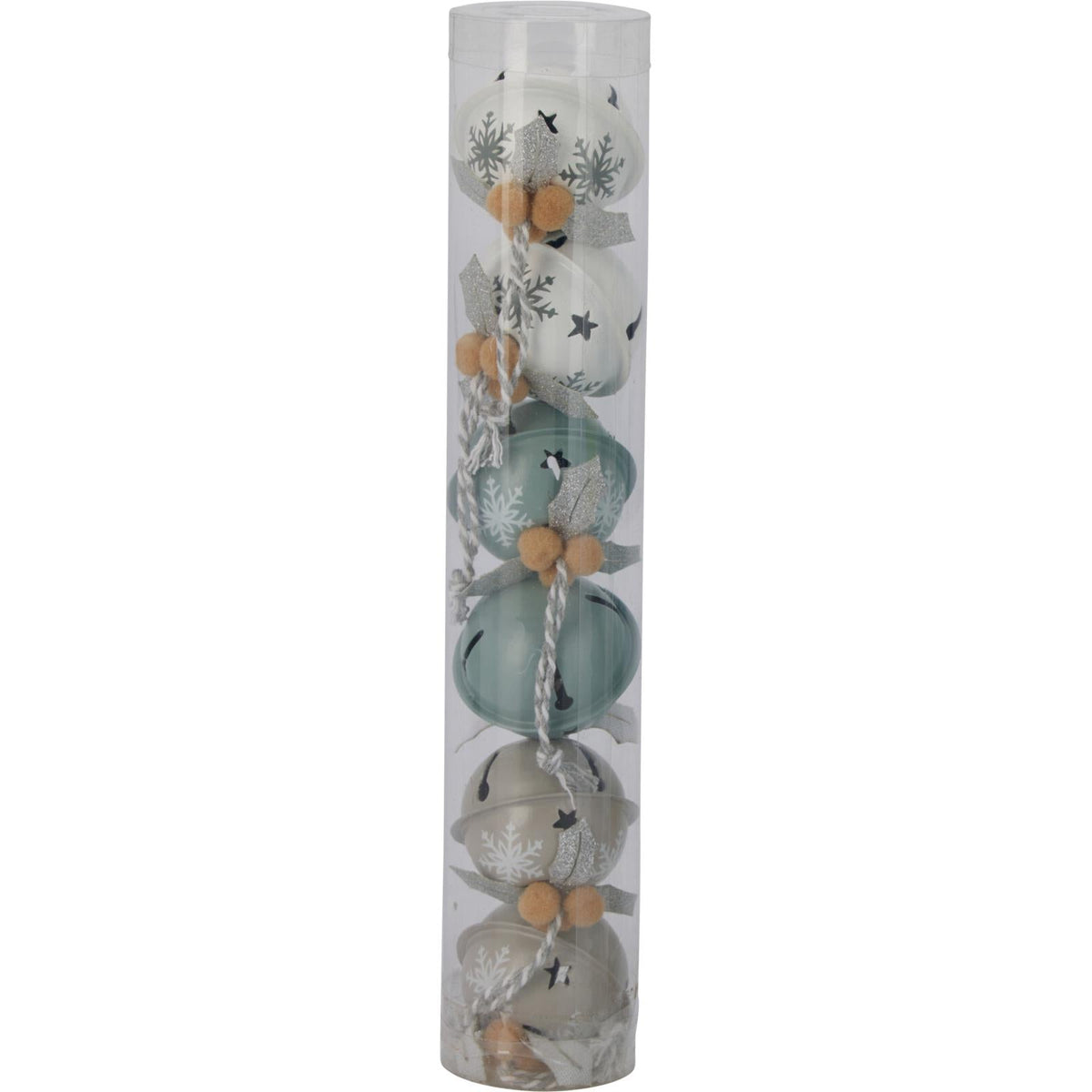 Set of 6 Small Pastel Jingle Bells | Christmas Tree Hanging Ornaments - 4cm Baubles - Tophatter Daily Deals