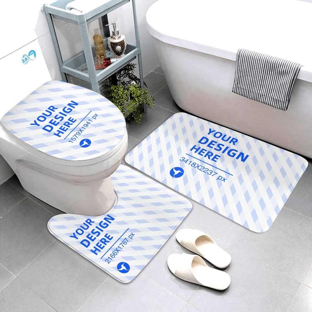 31.5x20in Flannel Non-slip Floor Mats Three-piece Set 7 - Tophatter Daily Deals