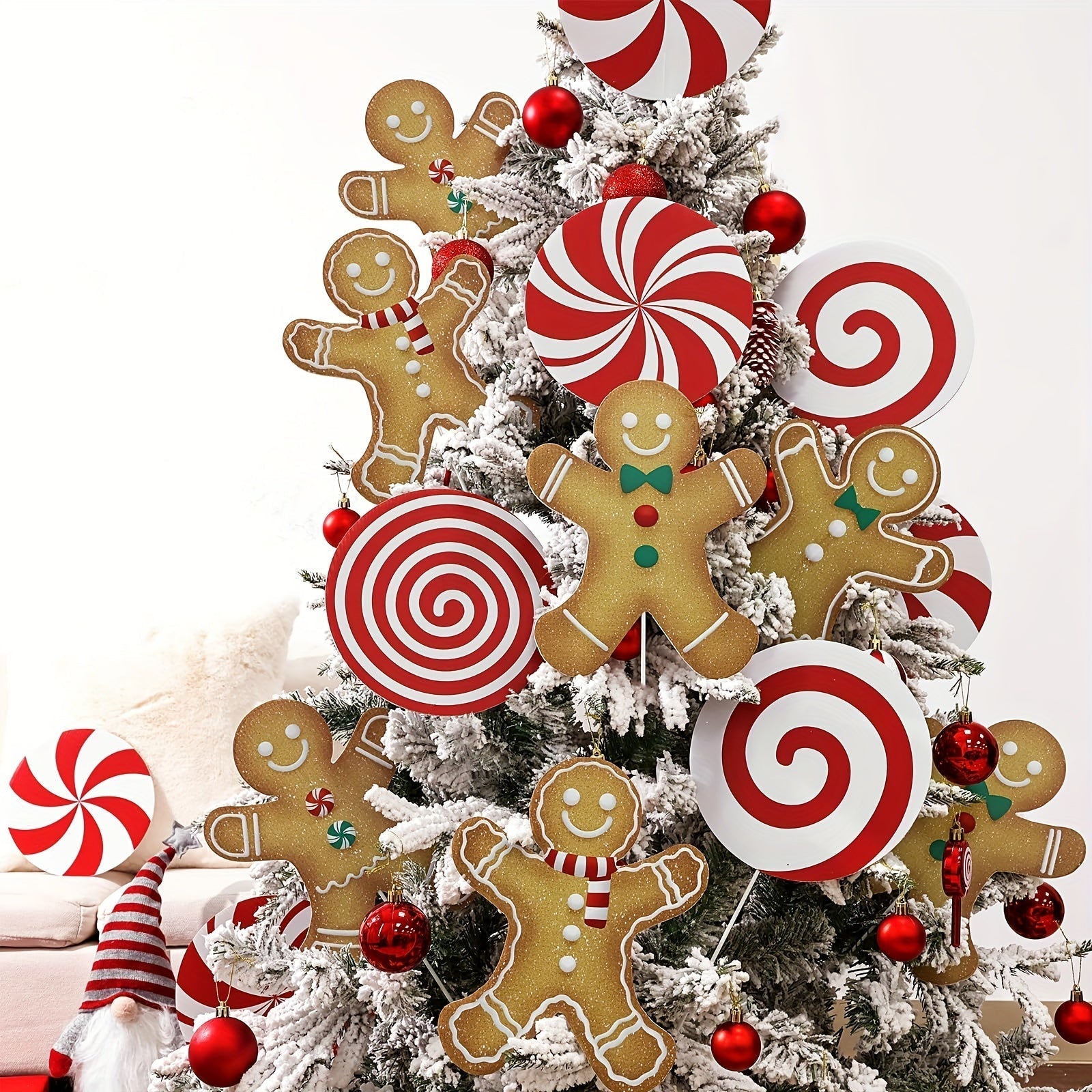 Candy Cane Swirls Christmas Tree Topper & Ornament Set Christmas - Tophatter Daily Deals