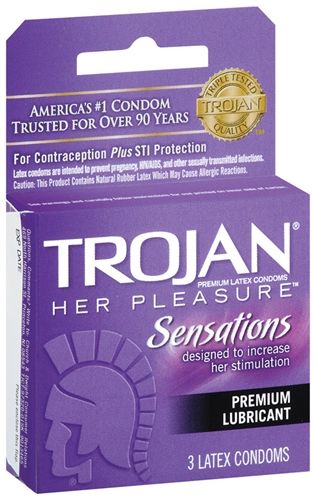 Trojan Her Pleasure Sensations Lubricated Condoms - 3 Pack > Essentials > Condoms - Tophatter Daily Deals