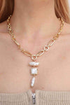 Freshwater Pearl Chunky Chain Necklace Necklaces - Tophatter Daily Deals