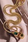 Zircon 18K Gold-Plated Geometrical Shape Pendant Necklace Necklaces - Tophatter Daily Deals