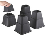 8 Bed Feet Set Plastic Heightening Pad Table Feet Load-bearing Anti-wear Table Mat Black 0 - Tophatter Daily Deals