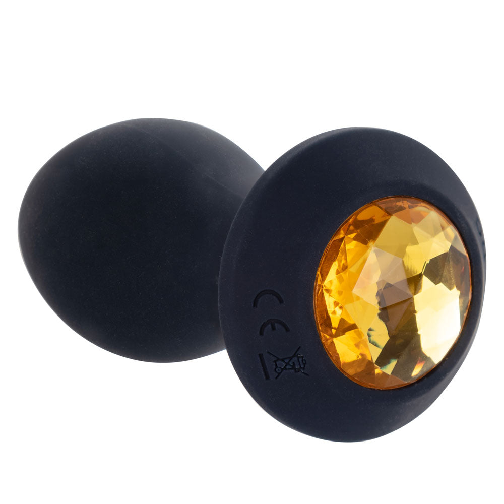 Naughty Bits Shake Your Ass Petite Black Vibrating Butt Plug with Gemstone Button > Anal Range > Jewel Butt Plugs - Tophatter Daily Deals