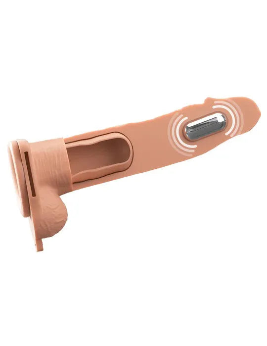 Fantasy X-Tensions Elite (Beige/Brown) – Vibrating Hollow Silicone Strap-On 8 Inch > Dildos > Strap On Harnesses - Tophatter Daily Deals