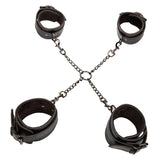 Euphoria Collection Black Hog Tie with Adjustable Velvet and Vegan Leather Cuffs, 9 to 10 Inch Circumference > Bondage Gear > Restraints - Tophatter Daily Deals