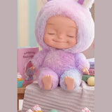 10.6 Inch Plush Animal Onesie Baby Doll with Eyes Closed, Posable Purple Doll - Tophatter Daily Deals