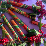 The Colour Emporium Set of 3 Metallic Hand-dipped Marbled Christmas Candles Candle - Tophatter Daily Deals
