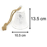 White Metal Christmas Bell Rustic Tree Decorations | Embossed Xmas Hanging Bell | Festive Jingle Bell Hanging Decorations Tree Decoration - Tophatter Daily Deals