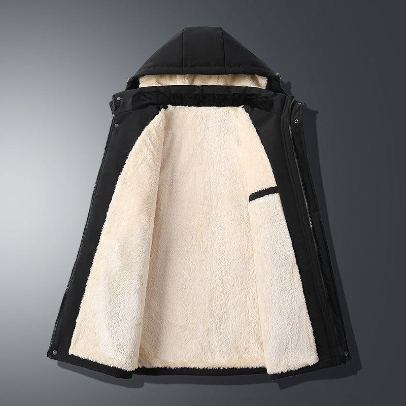 Insulating Mens Hooded Jacket - Straight, Polyester, Winter 3D Changing Face Moving Picture Frame - Tophatter Daily Deals
